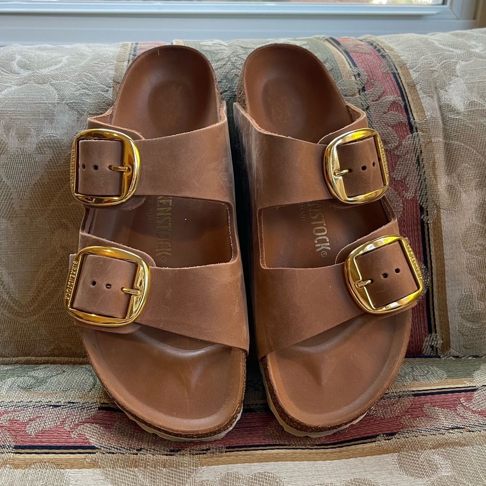 Birkenstock Arizona Cognac Color. Size 8-8.5 Women 
N17-11 - Picture 2 of 8